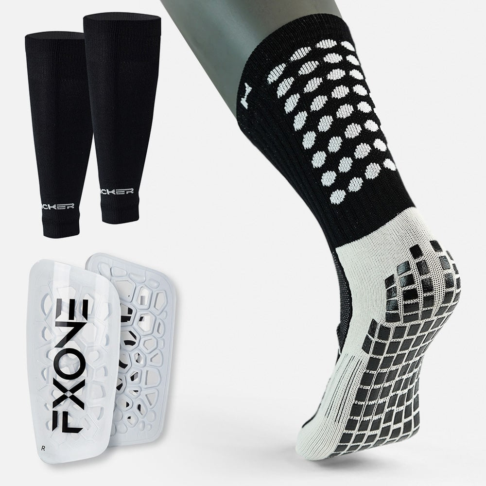 kit futbolero+ (antideslizante, canillera, portacanillera y pantorrillera)