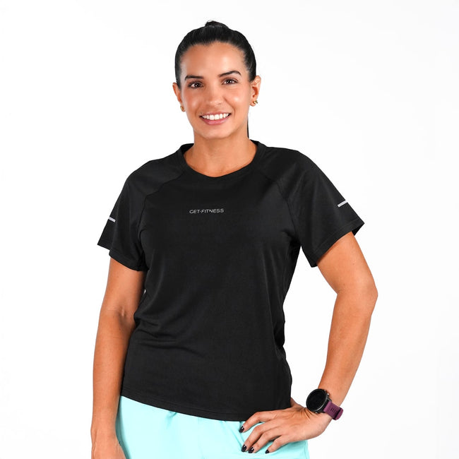 Camiseta deportiva dama Sky negra Main Image