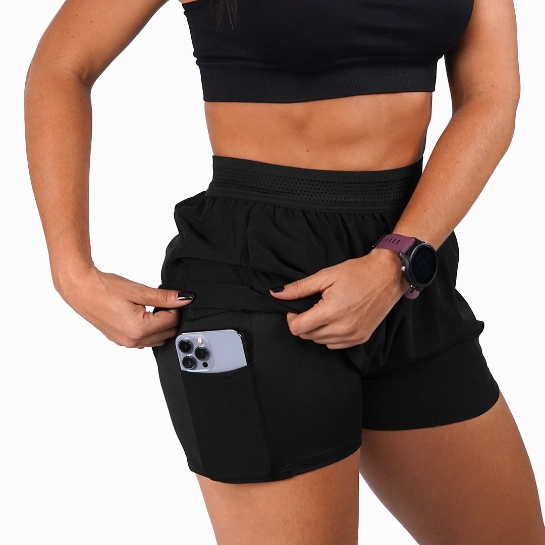 Pantaloneta deportiva running sky fucsia