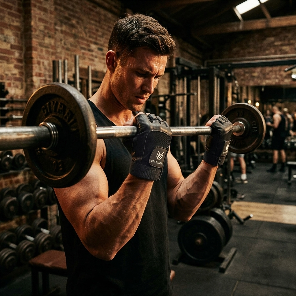 Guantes Get Fitness en Cuero sin Muñequera